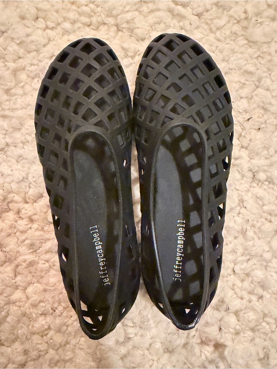 Jeffrey Campbell Shoes - Jeffrey Campbell Black Laser-Cut Slip-On Flats